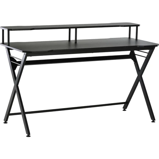 "Desk with headphone hook, black image"