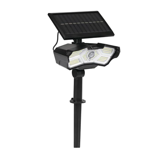 "LED solar spotlight with motion detector, 400 lumens image"
