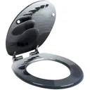 Toilet seat Stonedesign 35cm x 38cm x 5cm with soft-close mechanism and stainless steel hinges