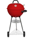 BBQ Charcoal Grill on Wheels - 47x76 cm - Stainless Steel - Red