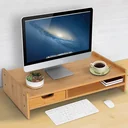 Monitor stand with drawer natural