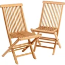 Folding garden chair 2 pieces - teak - 46.5x59x92 cm