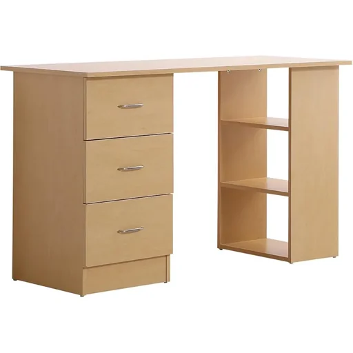 "Desk computer table with drawers natural image"