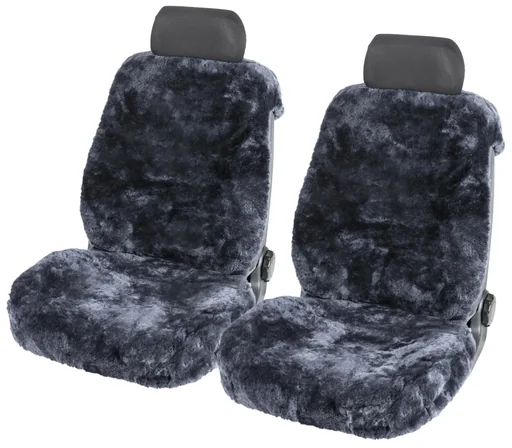 "Car seat cover Tiauna double cap lambskin anthracite with ZIPP IT system image"