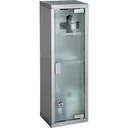 Medicine cabinet - stainless steel semi-transparent glass door - 15 x 12 x 45 cm