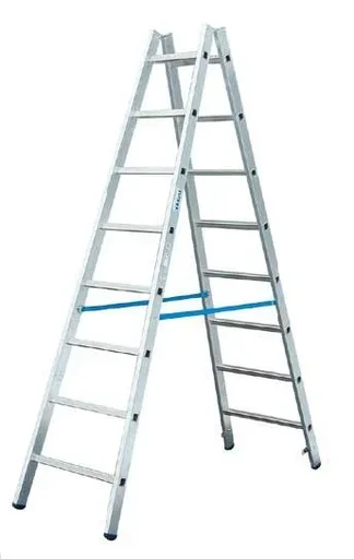 "Aluminum rungs double ladder 2 x 7 rungs ladder image"