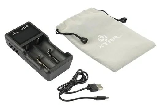 "Charger for lithium-ion batteries with LC display and micro USB input image"