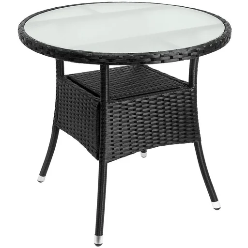 "Poly Rattan Round Side Table / Tu image"