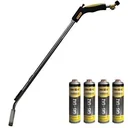 Hozelock gas weed burner with 4x 600 ml gas bottles.