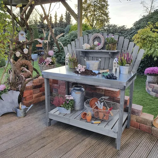 "Gardening table Helga, grey image"