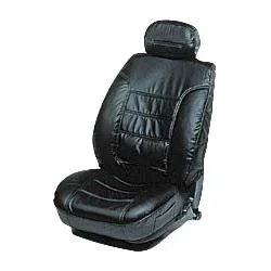 "Seat and protective cover made of genuine leather, black image"