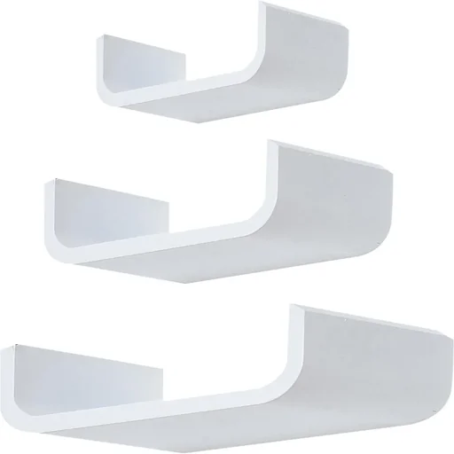 "Wall shelf 3 pcs. white image"