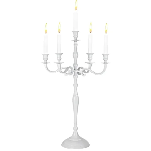 "Candlestick white aluminum nickel-plated 60cm 5-armed image"