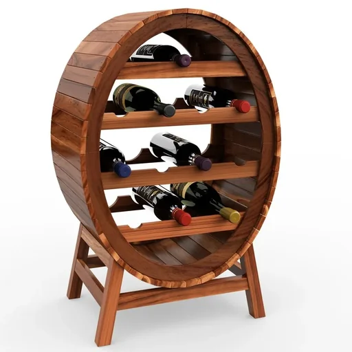 "Wine rack barrel design for 12 bottles image"