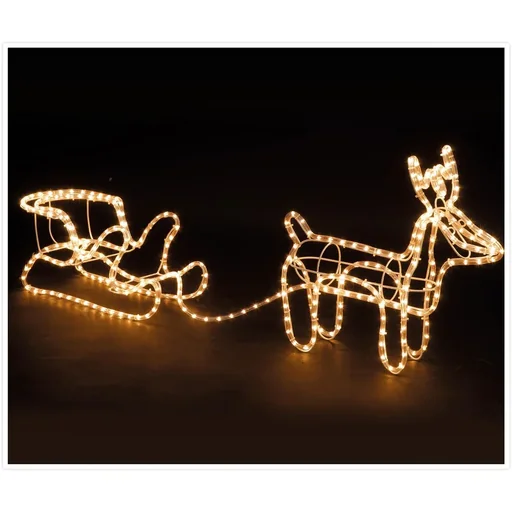 "Christmas lights reindeer with sleigh - Warm White image"