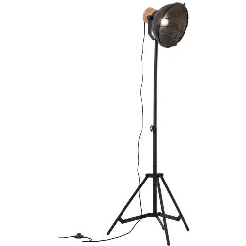 "Floor lamp Emma nationwide mat wood black Holzbrun 60W Ø 25 cm image"