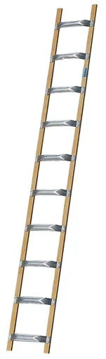 "Roof ladder, 8 rungs, aluminum/wood - width 37 cm, length 225 cm image"