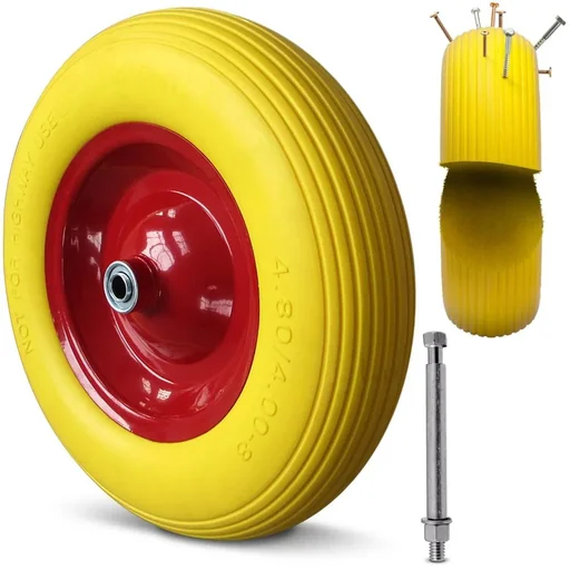 "Wheelbarrow wheel PU foam including axle image"
