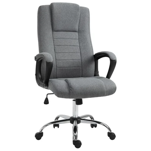 "Office chair computer chair with rocker function headrest ergonomic desk chair rotatable height adjustable linen-to image"