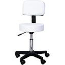 Rolling stool with backrest white