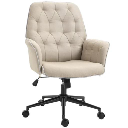 "HOMCOM office chair with rocker function swivel chair home office chair height adjustable desk chair ergonomic 360° rotation image"
