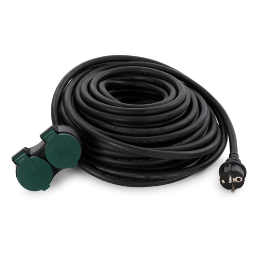 "Extension cable with 2 mains sockets out of service - pin earthing 20 m image"