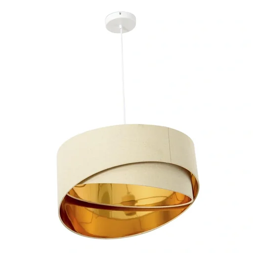 "Ceiling light chandelier ceiling lamp with two beveled lampshades for office, living room, dining room, steel, linen image"