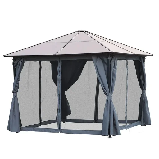"Pavilion 3 x 4m garden pavilion party tent with side panels PC roof aluminum dark gray image"