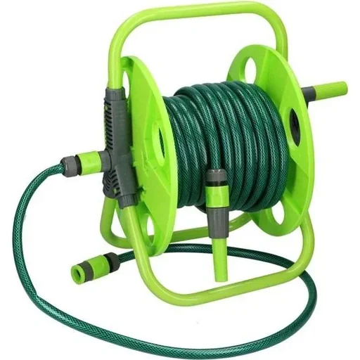 "Kinzo hose reel with 15m garden hose and accessories image"