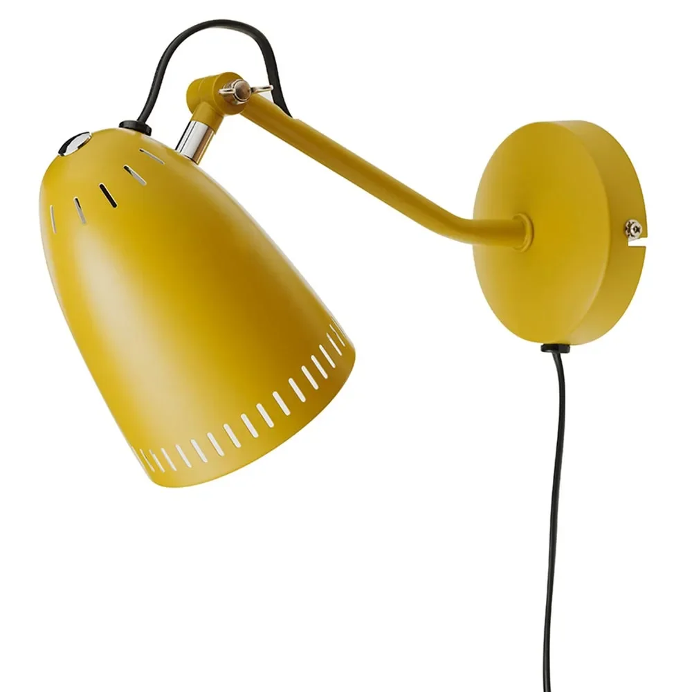 "Superliving lampa ścienna metalowa "Dynamo" matowa musztardowa żółta image"