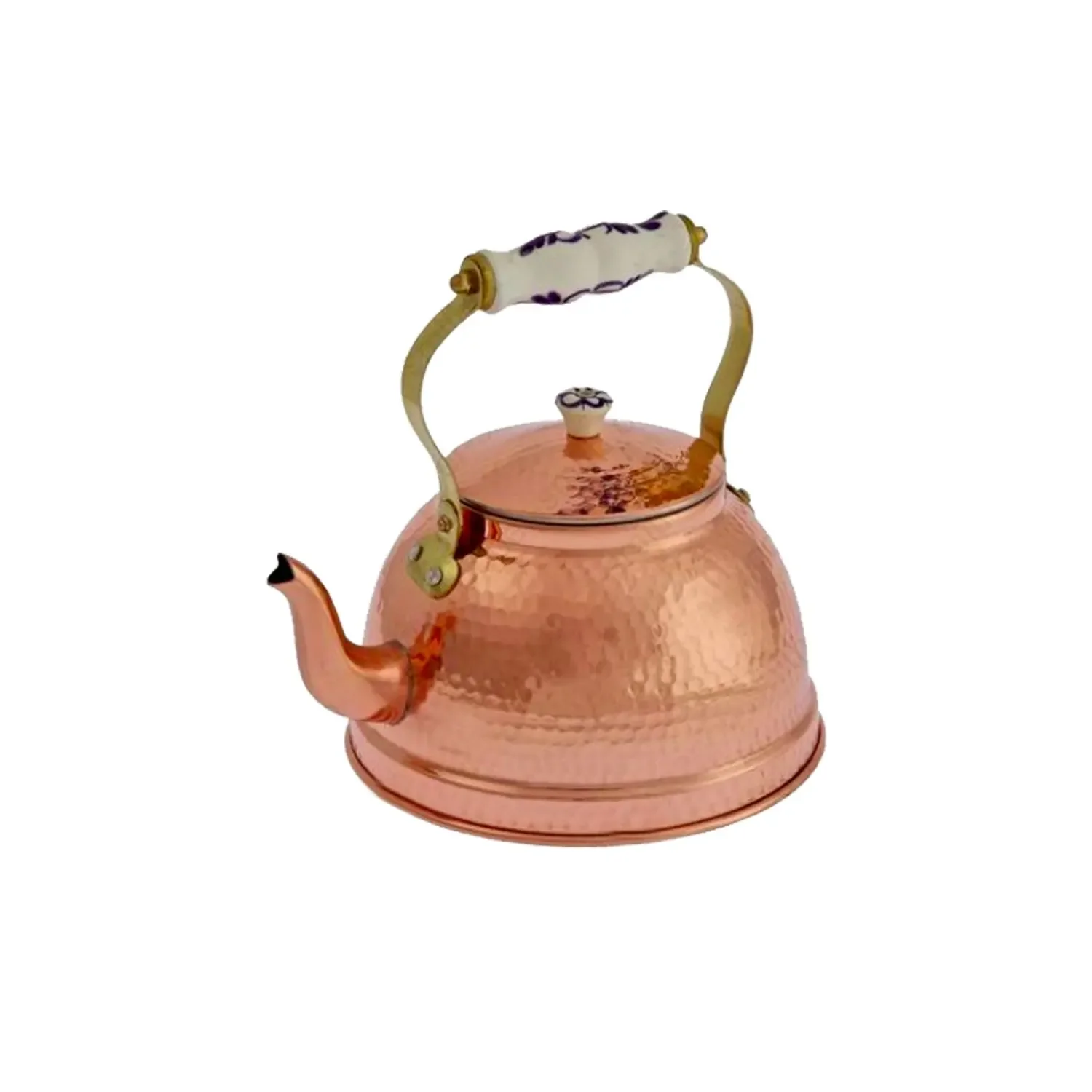 "Czajnik miedziany, imbryk miedziany - z porcelanowym uchwytem, 1,5L image"