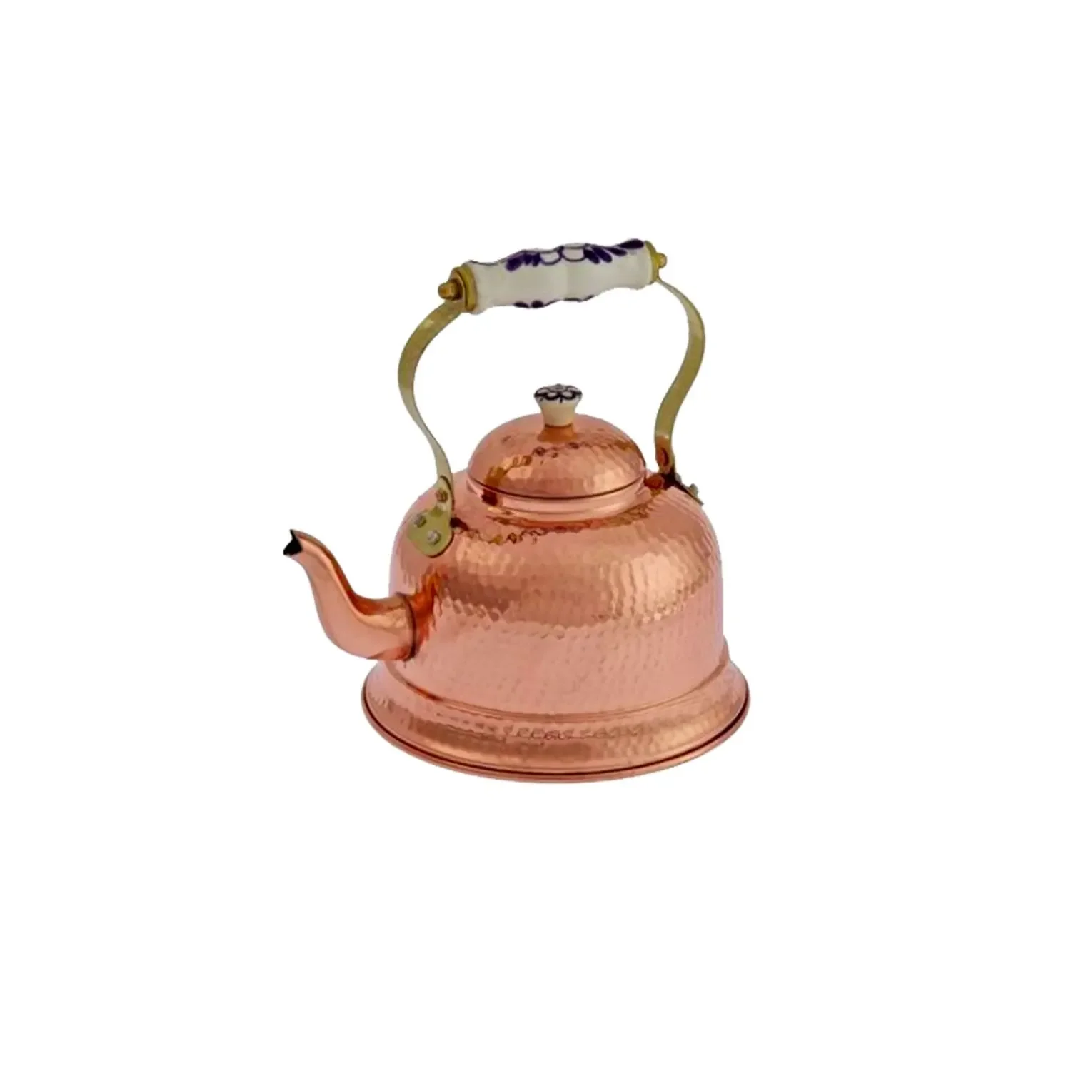 "Czajnik miedziany, imbryk miedziany - z porcelanowym uchwytem, 1,5L image"