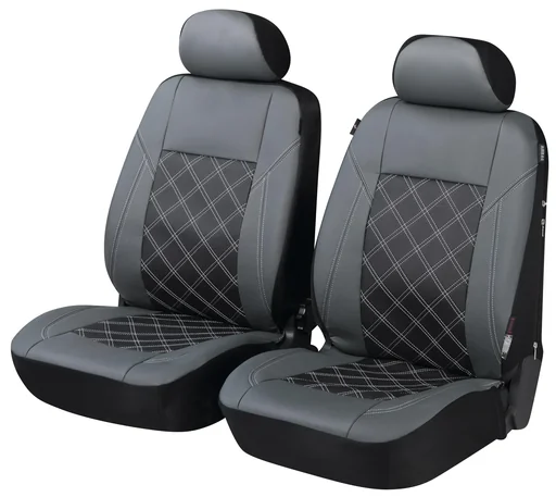 "Car seat covers ZIPP IT Deluxe Durham made of artificial leather for front seats with zipper system image"