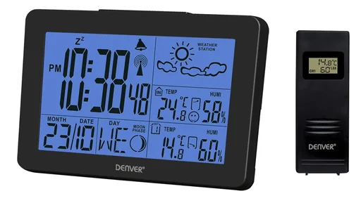 "Weather station with radio clock including outdoor sensor image"