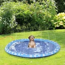 Dog water toy with water connection blue