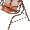 Children's garden swing double swing swing bench in monkey pattern metal + Oxford fabric brown 115 x 75 x 110 cm