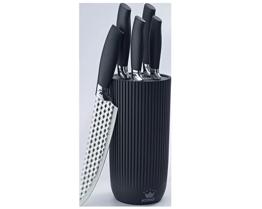 "Knife block "Conic", including 5 kitchen knives, silver/black, 6-piece image"