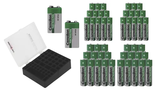 "50-piece zinc-carbon battery value set + battery box image"