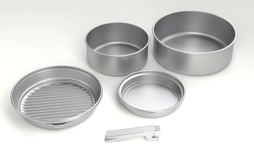 "Trekking tableware set made of anodized aluminum, 5 pieces image"