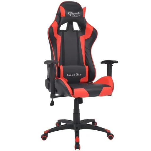 "Office / gaming chair adjustable faux leather red image"