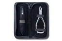 Safety nail pliers including glass file in a case