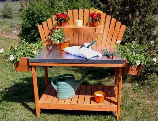"Gardening table "Helga" with 2 plant boxes image"