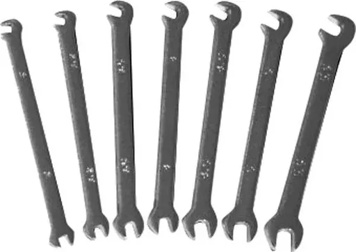 "Mini double open-end wrench set 7 pieces image"