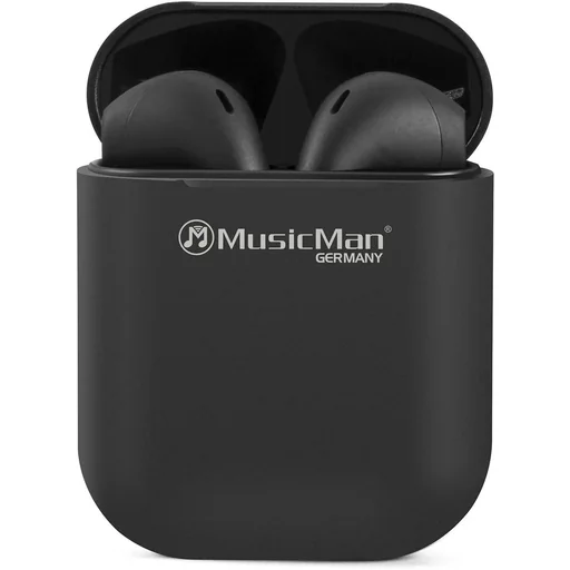 "Wireless stereo in-ear headphones black image"