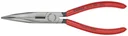 Snipe nose pliers with cutting edge (stork beak pliers) with plastic coating, black atramentized, 200 mm