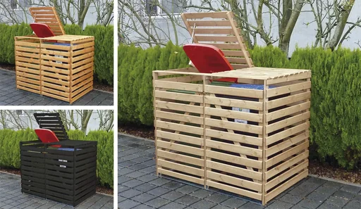 "Garbage can box "Vario V" for 2 tons, honey brown image"