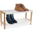 Shoe rack - shoe cabinet - 2 shelves - white/brown - length 70 cm x width 26 cm x height 36 cm