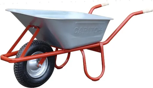 "Wheelbarrow Eurocar 100 liters, pneumatic wheel ball bearing, with tipping handle image"