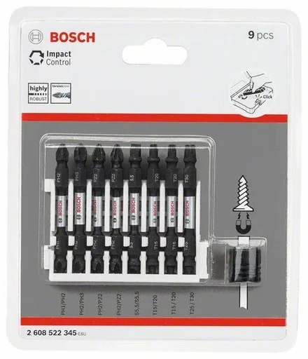 "Screwdriver bit set, Impact Control, 9-piece image"