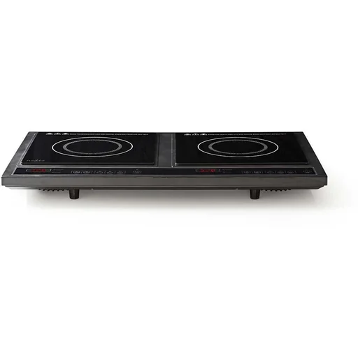 "Nedis Induction Hob with 2 Cooking Zones - 3400 W - Black - LCD Display - Timer and Overheat Protection image"